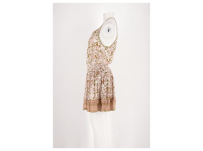 Autre Marque POUPETTE ST BARTH Weißes kurzes Kleid mit Blumenprint - Ansicht 5