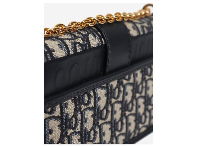 Christian Dior borsa a tracolla 30 Montaigne monogram blu navy - vista 4