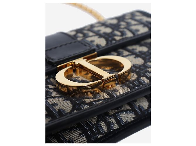 Christian Dior borsa a tracolla 30 Montaigne monogram blu navy - vista 6