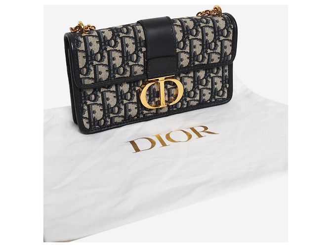 Christian Dior borsa a tracolla 30 Montaigne monogram blu navy - vista 8