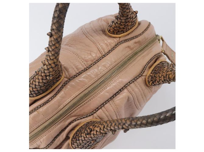 FENDI Spy Bag Bolsa de Mão Couro Rosa Tom Dourado 8BL078 - vista 14