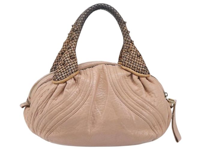 FENDI Spy Bag Bolsa de Mão Couro Rosa Tom Dourado 8BL078 - vista 2