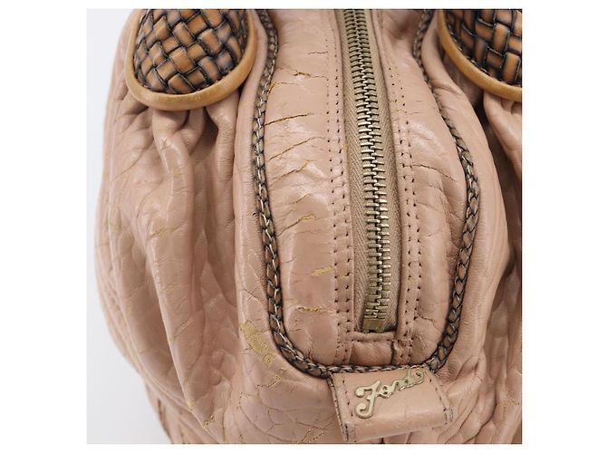 FENDI Spy Bag Bolsa de Mão Couro Rosa Tom Dourado 8BL078 - vista 4