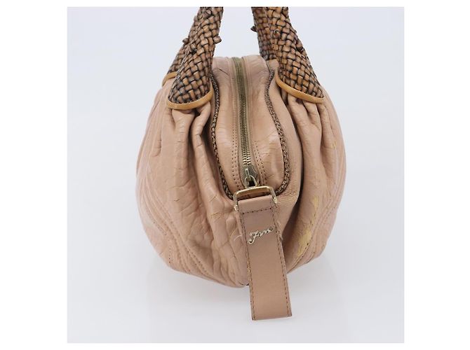 FENDI Spy Bag Bolsa de Mão Couro Rosa Tom Dourado 8BL078 - vista 5