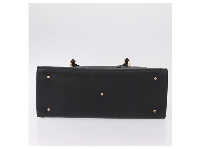 GUCCI Bamboo Hand Bag Leather Black Gold 002 1186 0260 - vista 6