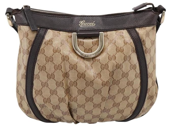 GUCCI GG Crystal Shoulder Bag Coated Canvas Outlet Beige 265691 - vista 13