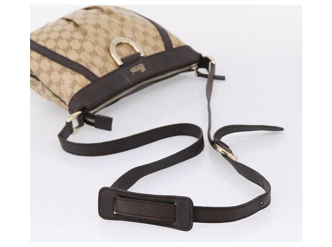 GUCCI GG Crystal Shoulder Bag Coated Canvas Outlet Beige 265691 - vista 7