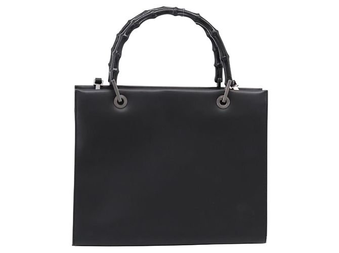 GUCCI Bamboo Handtasche Leder 2way Schwarz Silber 002 1016 - Ansicht 2