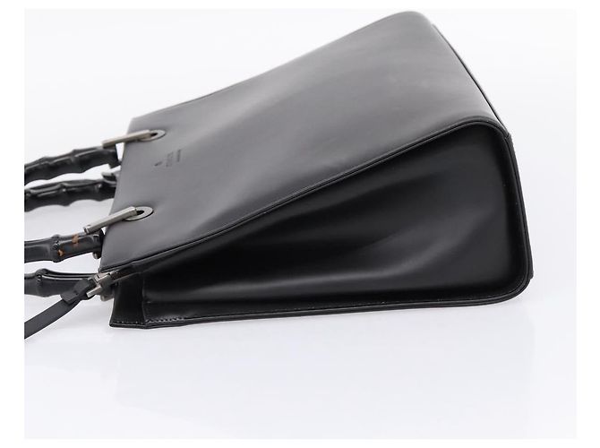 GUCCI Bamboo Handtasche Leder 2way Schwarz Silber 002 1016 - Ansicht 3