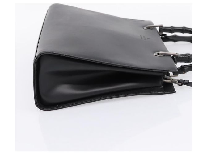 GUCCI Bamboo Handtasche Leder 2way Schwarz Silber 002 1016 - Ansicht 4