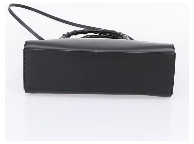GUCCI Bamboo Handtasche Leder 2way Schwarz Silber 002 1016 - Ansicht 5