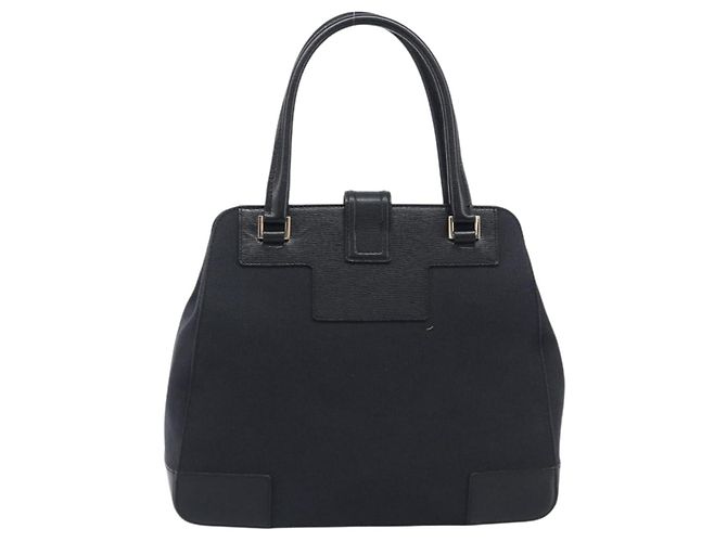 GUCCI Hand Bag Leather Canvas Black Gold 002 1113 - vista 2