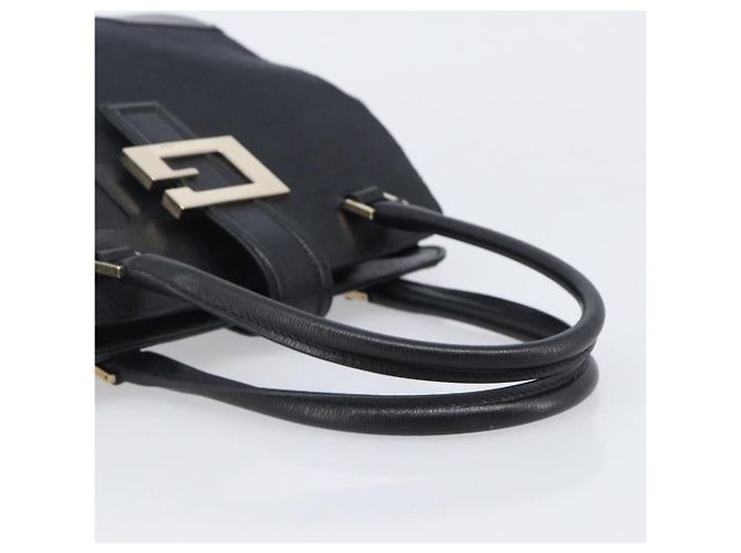 GUCCI Hand Bag Leather Canvas Black Gold 002 1113 - vista 7