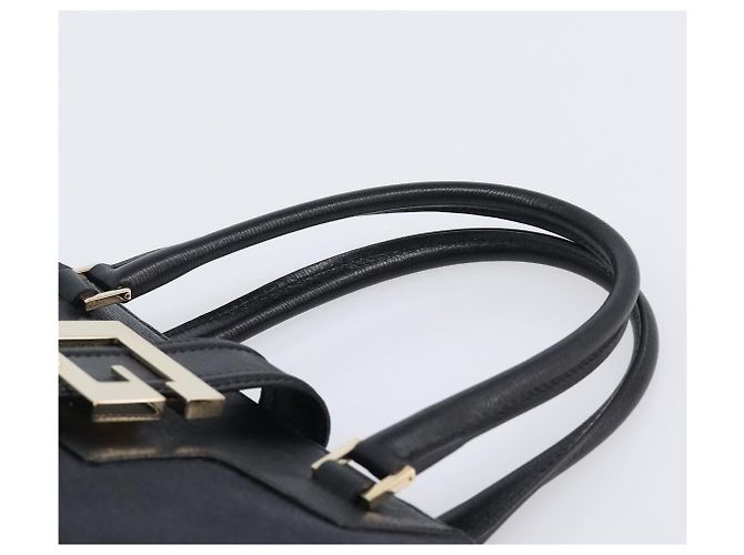 GUCCI Hand Bag Leather Canvas Black Gold 002 1113 - vista 8