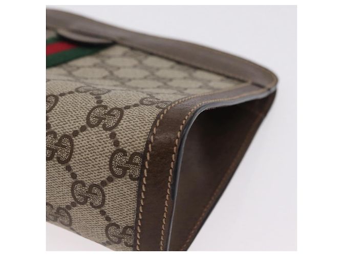 GUCCI GG Supreme Web Sherry Line Clutch Bag PVC Beige 89 01 001 - vista 14