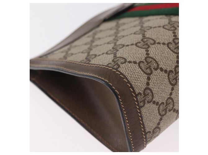 GUCCI GG Supreme Web Sherry Line Clutch Bag PVC Beige 89 01 001 - vista 15