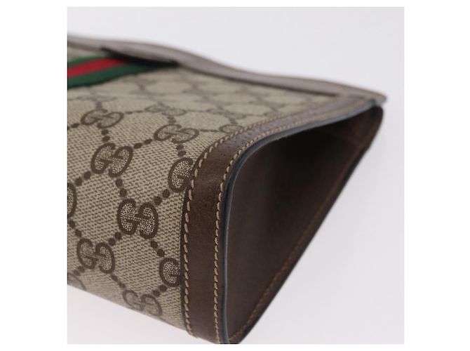 GUCCI GG Supreme Web Sherry Line Clutch Bag PVC Beige 89 01 001 - vista 16