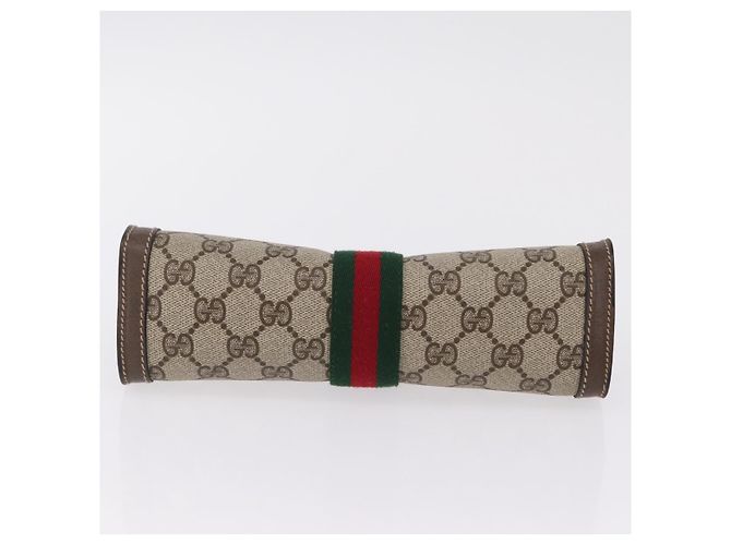GUCCI GG Supreme Web Sherry Line Clutch Bag PVC Beige 89 01 001 - vista 6