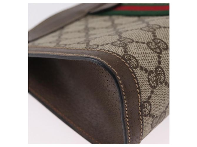 GUCCI GG Supreme Web Sherry Line Clutch Bag PVC Beige 89 01 001 - vista 7