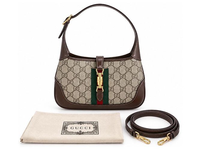 Gucci Jackie 1961 Monogramm Lederhandtasche Braun - Ansicht 10