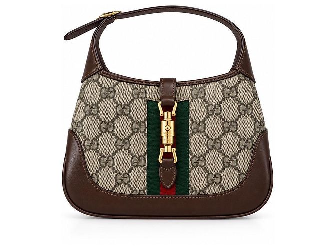 Gucci Jackie 1961 Monogramm Lederhandtasche Braun - Ansicht 3