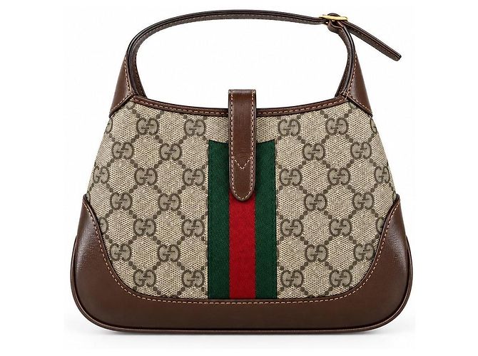 Gucci Jackie 1961 Monogramm Lederhandtasche Braun - Ansicht 4