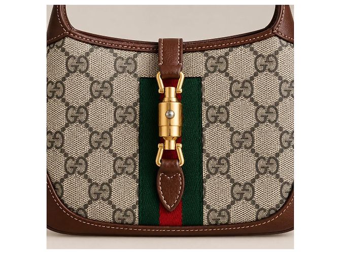 Gucci Jackie 1961 Monogramm Lederhandtasche Braun - Ansicht 5