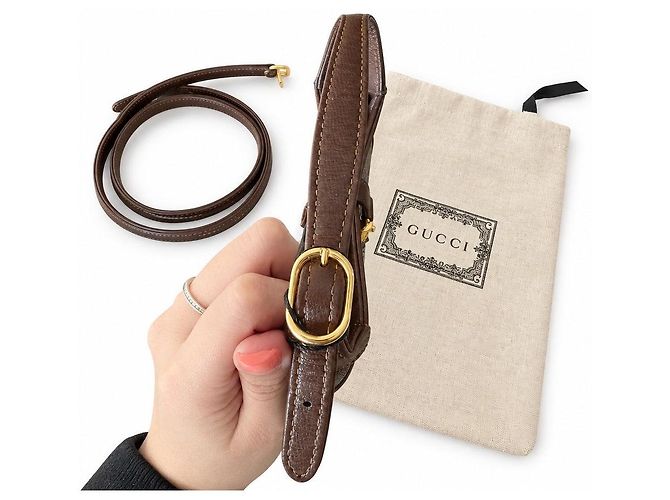Gucci Jackie 1961 Monogramm Lederhandtasche Braun - Ansicht 6
