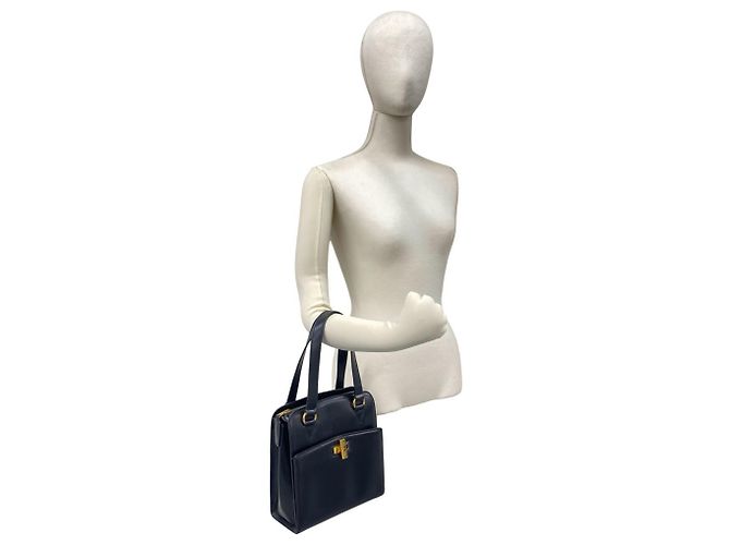 Céline Celine Mini Tote Bag aus Leder mit Vintage-Logo Gravur auf der Hardware - Ansicht 2
