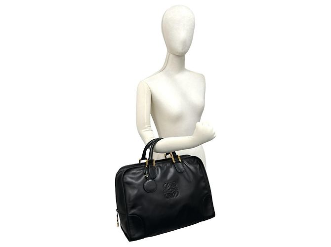 Loewe Vintage Amazona Handtasche aus schwarzem Leder - Ansicht 2