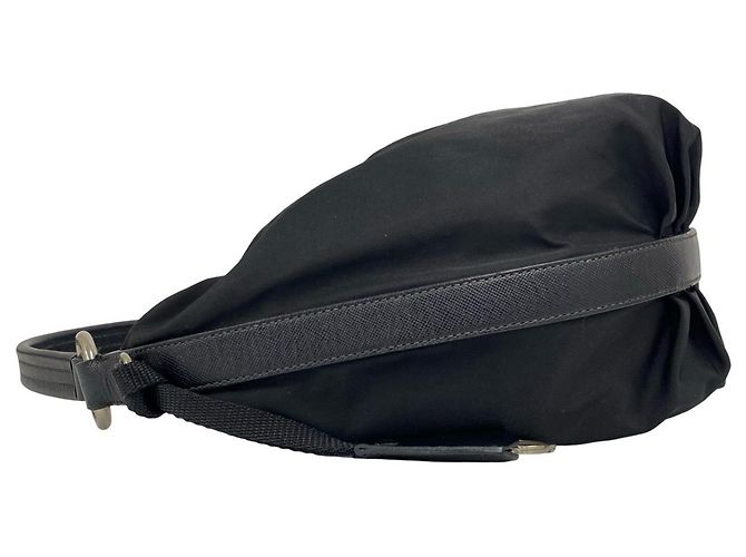 Borsa a tracolla Prada in nylon e pelle - vista 5