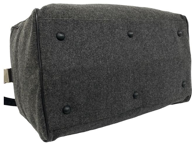 Bolsa Boston 2-Way Prada em nylon e lã cinza - vista 7