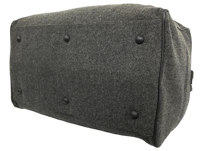 Bolsa Boston 2-Way Prada em nylon e lã cinza - vista 8