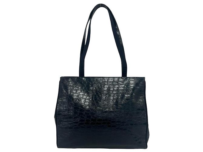 Salvatore Ferragamo Shopper aus Leder in Navy - Ansicht 3