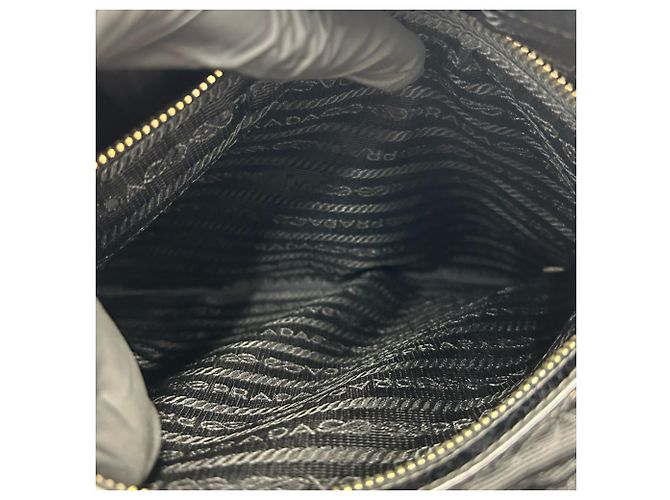 Tote Bolsa 2-Way em couro preto Prada - vista 10
