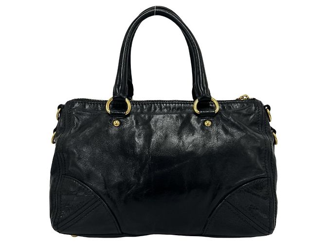 Tote Bolsa 2-Way em couro preto Prada - vista 3