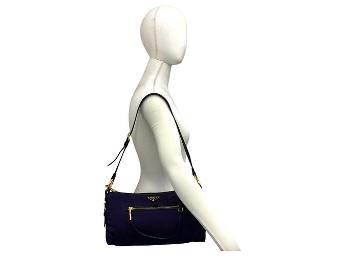 Sac à épaule Prada violet - vue 2