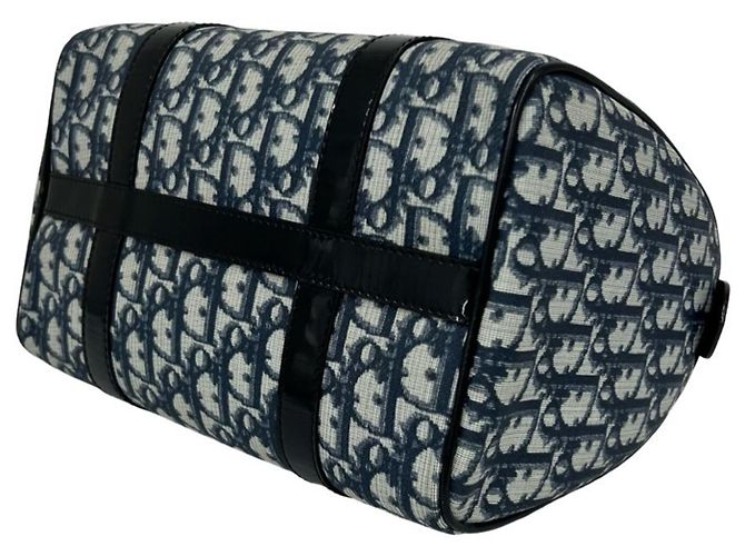 Borsa Mini Boston Christian Dior con motivo Trotter blu navy - vista 8