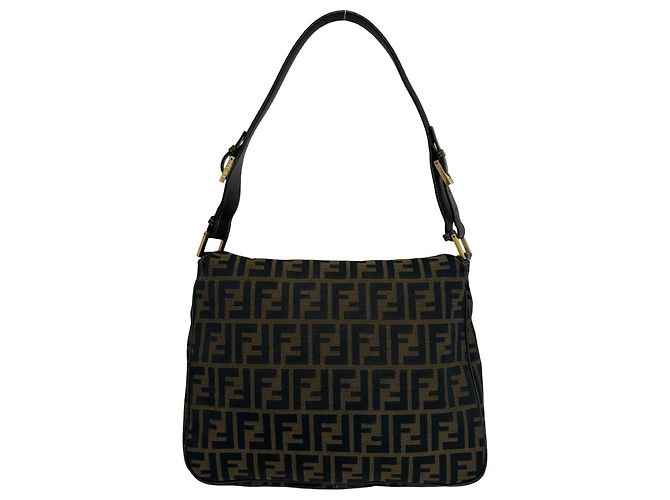 Fendi Vintage Tasche aus Canvas und Leder mit Zucca FF-Muster - Ansicht 3
