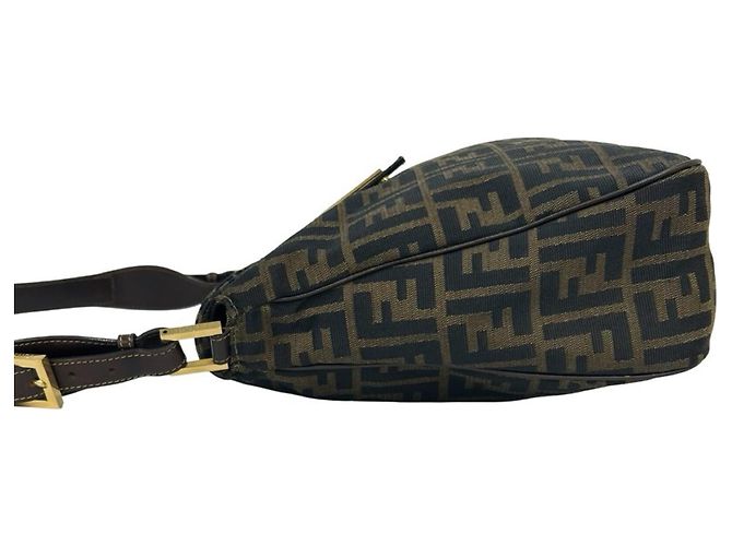 Fendi Vintage Tasche aus Canvas und Leder mit Zucca FF-Muster - Ansicht 5