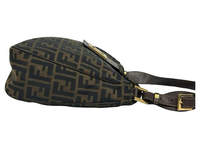 Fendi Vintage Tasche aus Canvas und Leder mit Zucca FF-Muster - Ansicht 6