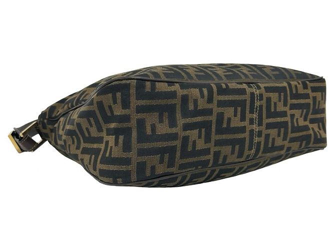 Fendi Vintage Tasche aus Canvas und Leder mit Zucca FF-Muster - Ansicht 7