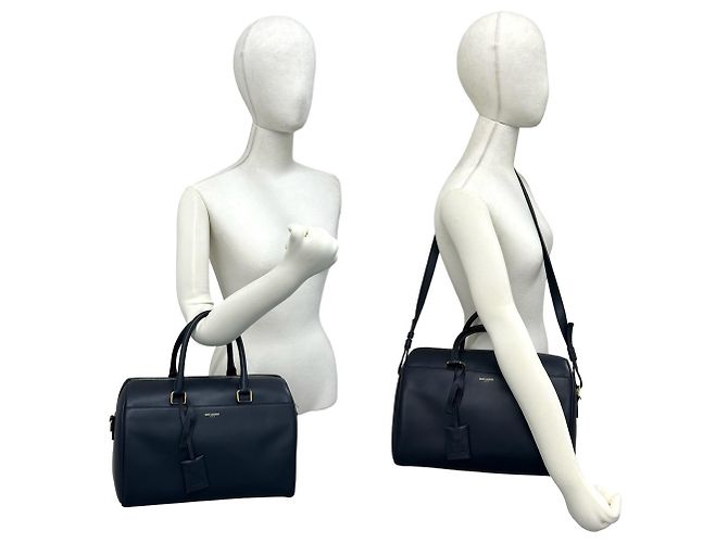 Autre Marque Saint Laurent Boston Bag aus blauem Leder - Ansicht 2