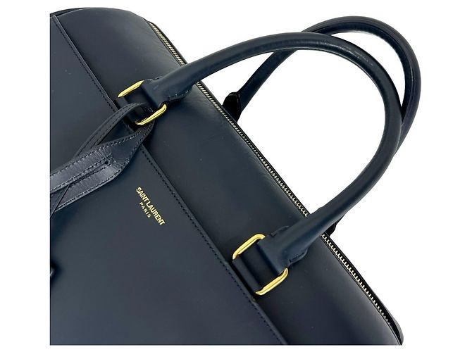 Autre Marque Saint Laurent Boston Bag aus blauem Leder - Ansicht 4