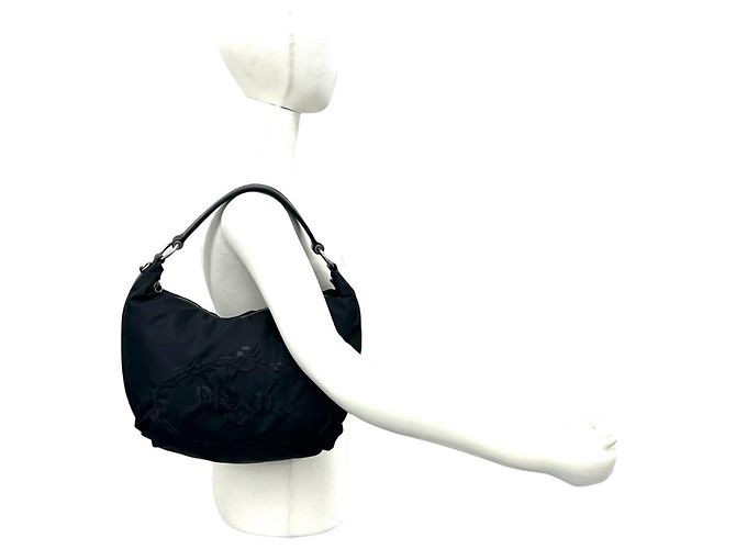 Tote Sac cabas épaule Prada en nylon et cuir - vue 2