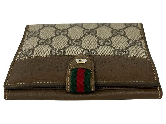 Gucci Vintage Sherry Line GG Pattern Leather Bi-fold Wallet - view 3