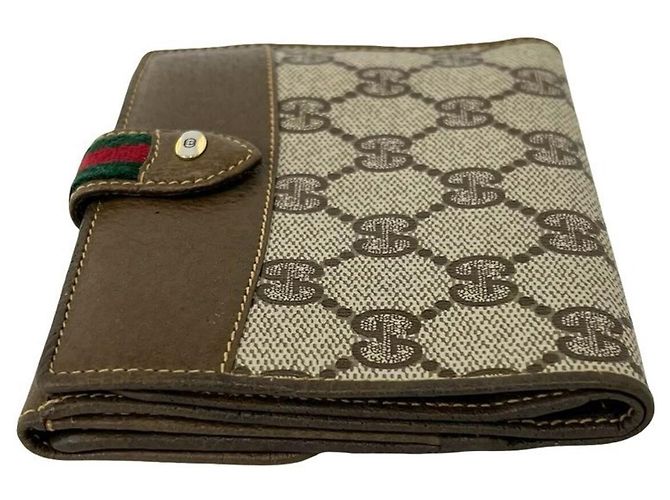 Gucci Vintage Sherry Line GG Pattern Leather Bi-fold Wallet - view 4
