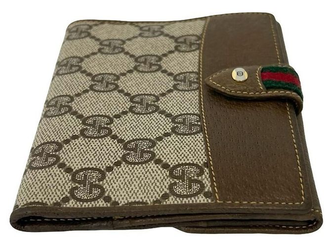 Gucci Vintage Sherry Line GG Pattern Leather Bi-fold Wallet - view 5