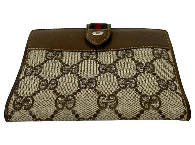 Gucci Vintage Sherry Line GG Pattern Leather Bi-fold Wallet - view 6