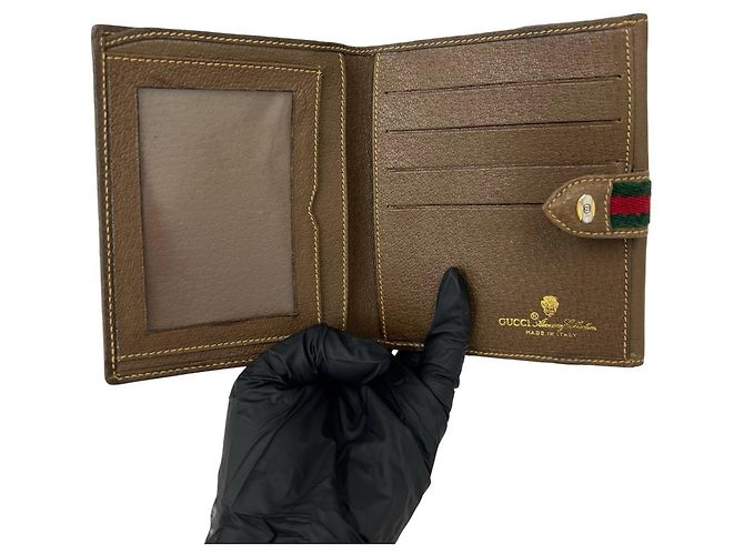 Gucci Vintage Sherry Line GG Pattern Leather Bi-fold Wallet - view 7
